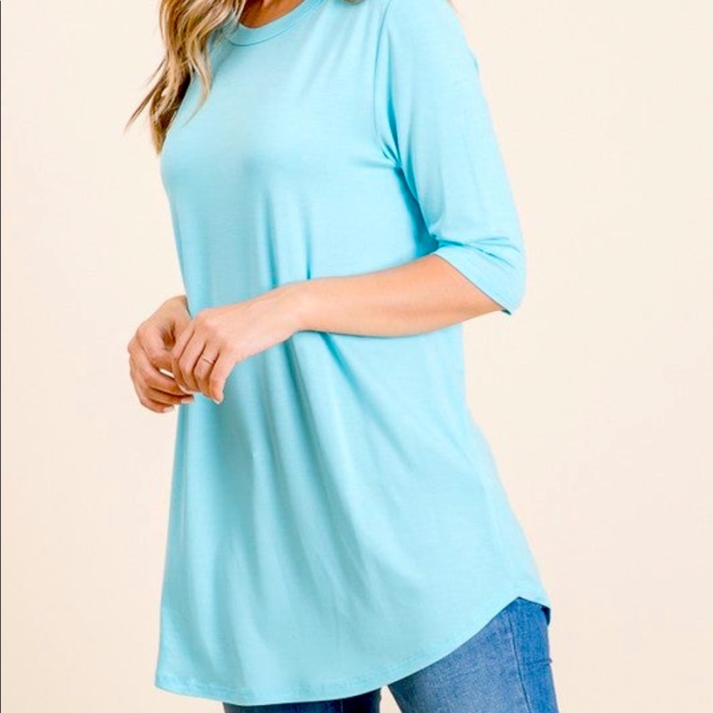 Bombom half sleeve blue tunic T-shirt